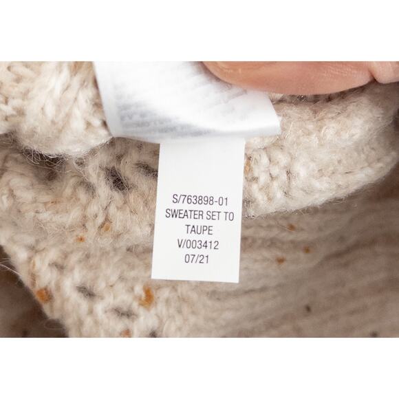 Old Navy Sweater Set To Taupe Wool Blend Pointelle Pullover Size Small - Picture 8 of 8